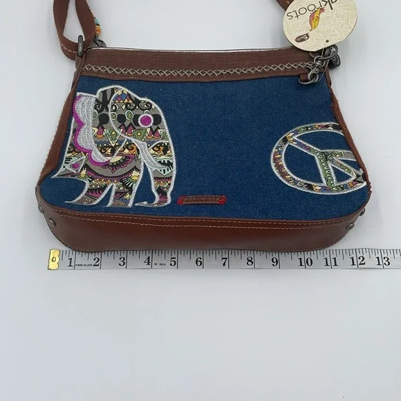 Sakroots One World Elephant Purse Adjustable Strap Artist Boho Bag Peace - NEW‎ - Picture 11 of 16